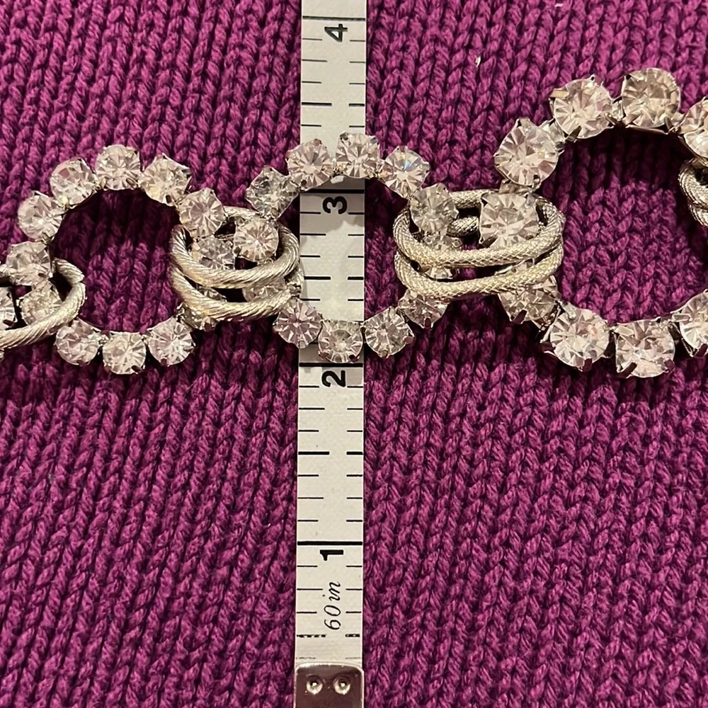 Unique Rhinestone Statement Necklace with Graduated Rhinestone Circles - Picture 14 of 14